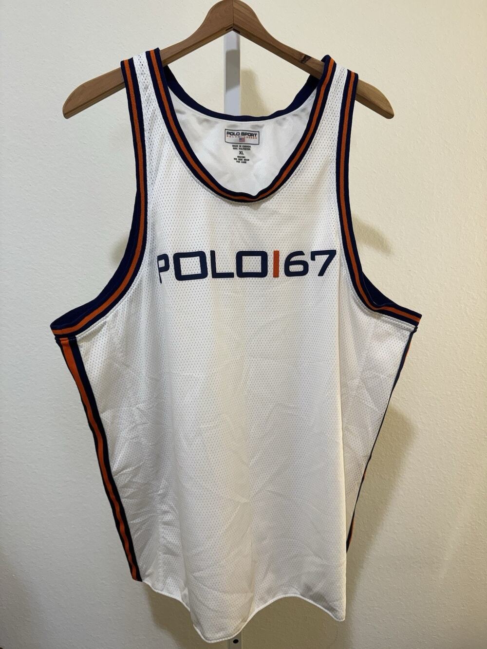 VTG Polo Sport 67 Basketball Jersey Size XL